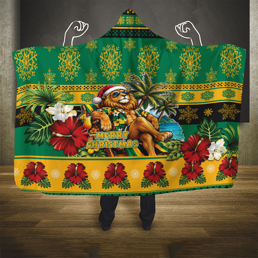 Afro-Jamaicans Christmas Hooded Blanket This Rasta Lion Needs A Beach Retreat