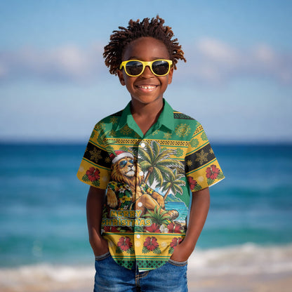 Afro-Jamaicans Christmas Kid Hawaiian Shirt This Rasta Lion Needs A Beach Retreat