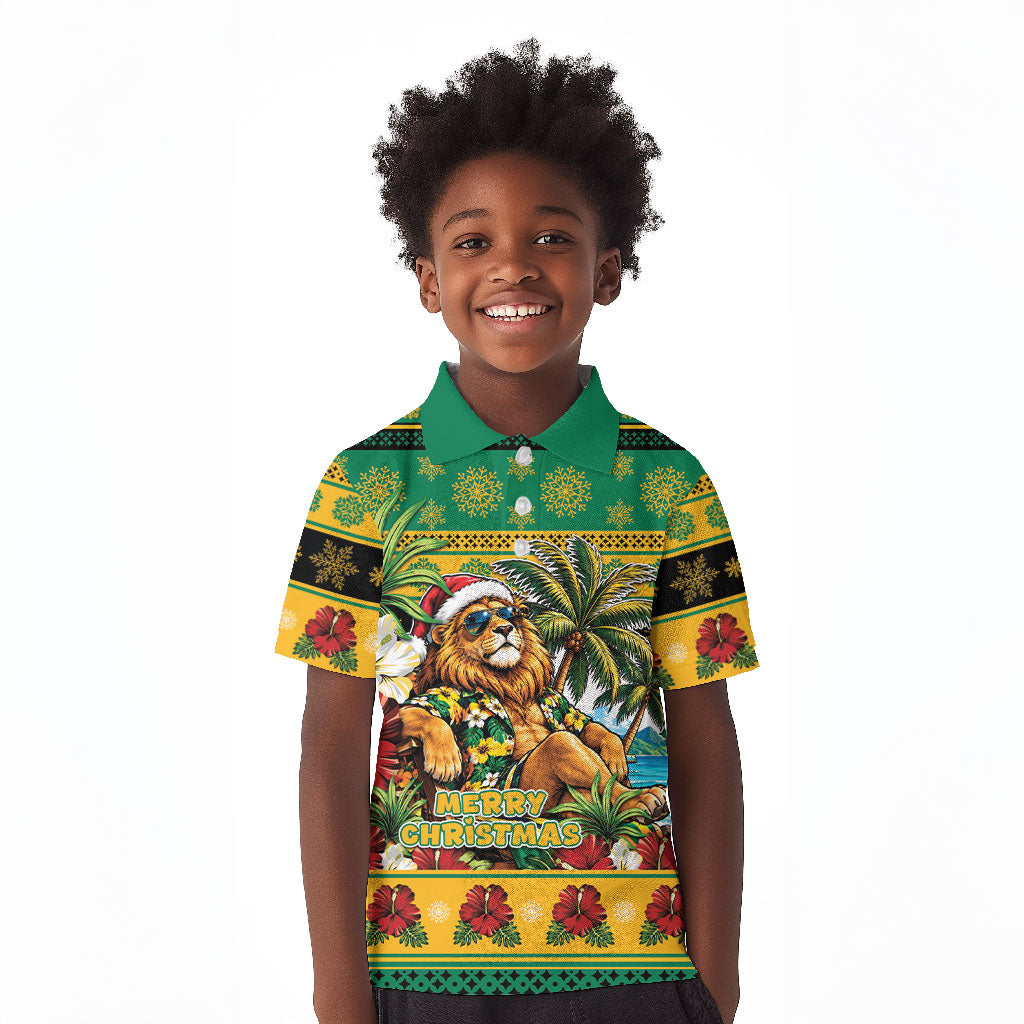 Afro-Jamaicans Christmas Kid Polo Shirt This Rasta Lion Needs A Beach Retreat