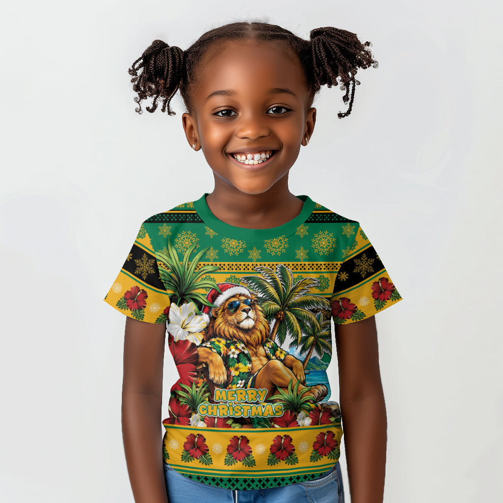 Afro-Jamaicans Christmas Kid T shirt This Rasta Lion Needs A Beach Retreat