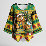 Afro-Jamaicans Christmas Kimono Sleeve Blouse This Rasta Lion Needs A Beach Retreat