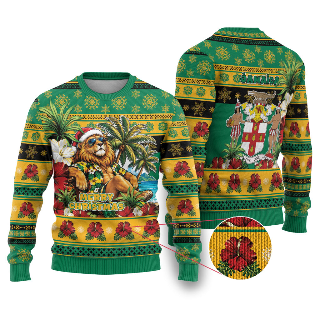 Afro-Jamaicans Christmas Ugly Christmas Sweater This Rasta Lion Needs A Beach Retreat
