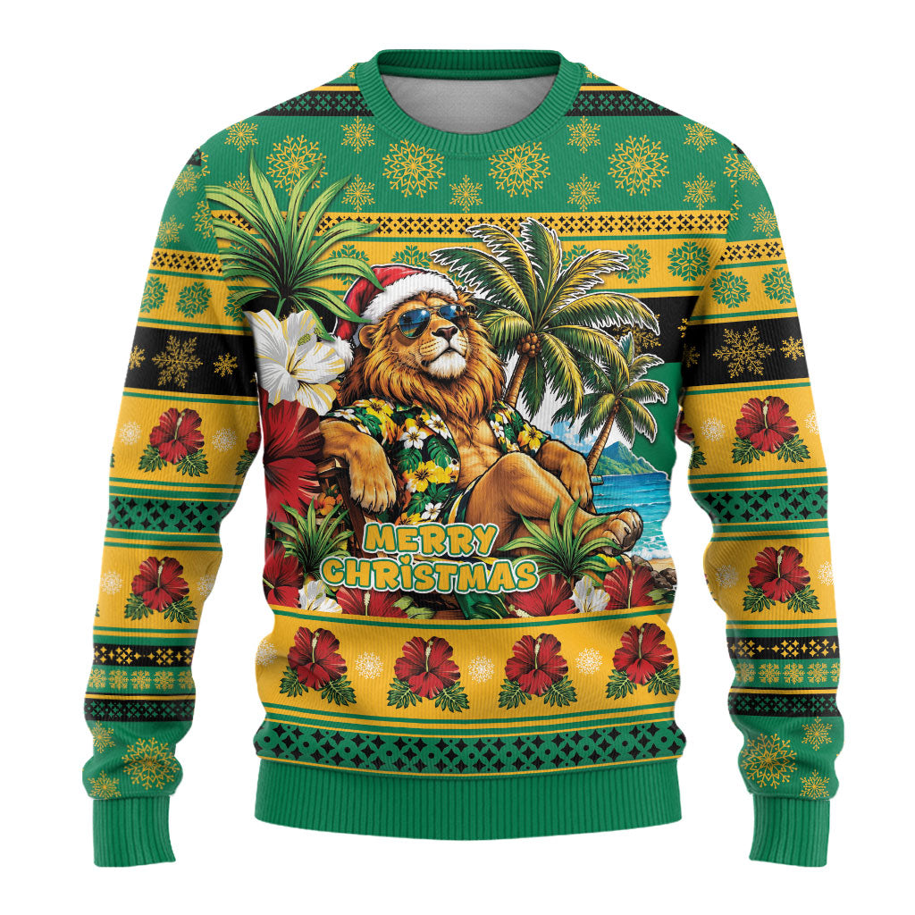Afro-Jamaicans Christmas Ugly Christmas Sweater This Rasta Lion Needs A Beach Retreat