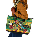 Afro-Jamaicans Christmas Leather Tote Bag This Rasta Lion Needs A Beach Retreat