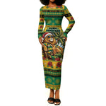 Afro-Jamaicans Christmas Long Sleeve Bodycon Dress This Rasta Lion Needs A Beach Retreat