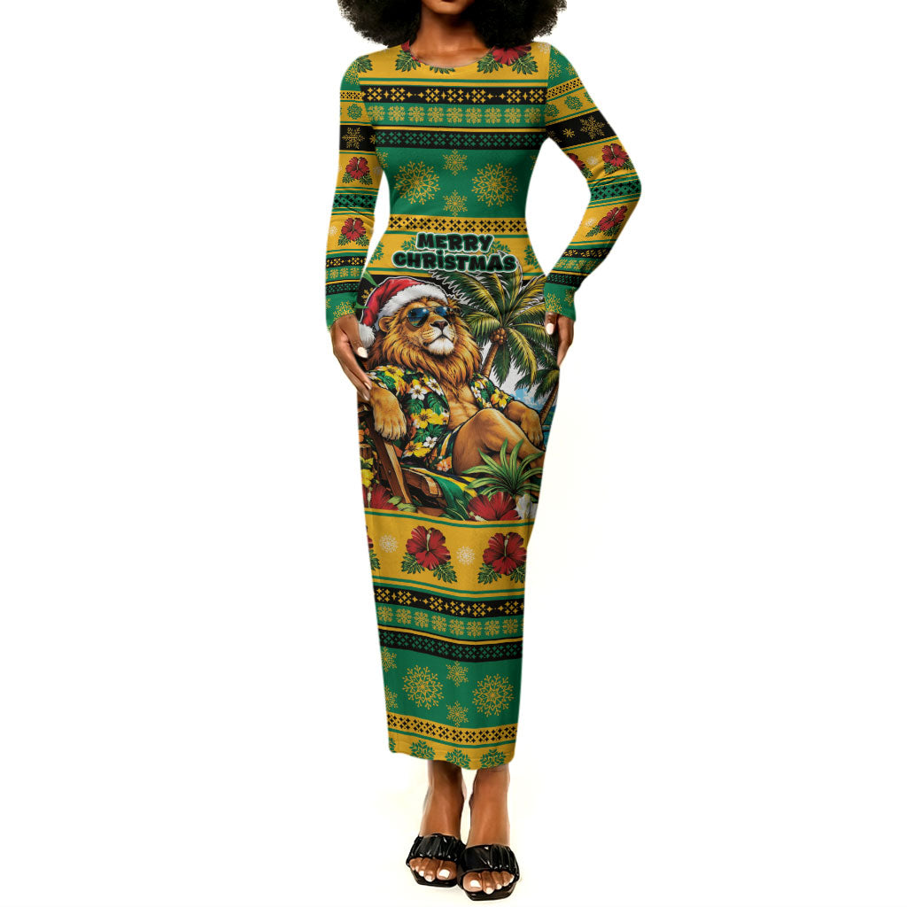 Afro-Jamaicans Christmas Long Sleeve Bodycon Dress This Rasta Lion Needs A Beach Retreat