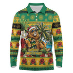 Afro-Jamaicans Christmas Long Sleeve Polo Shirt This Rasta Lion Needs A Beach Retreat