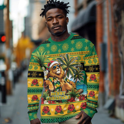 Afro-Jamaicans Christmas Long Sleeve Shirt This Rasta Lion Needs A Beach Retreat