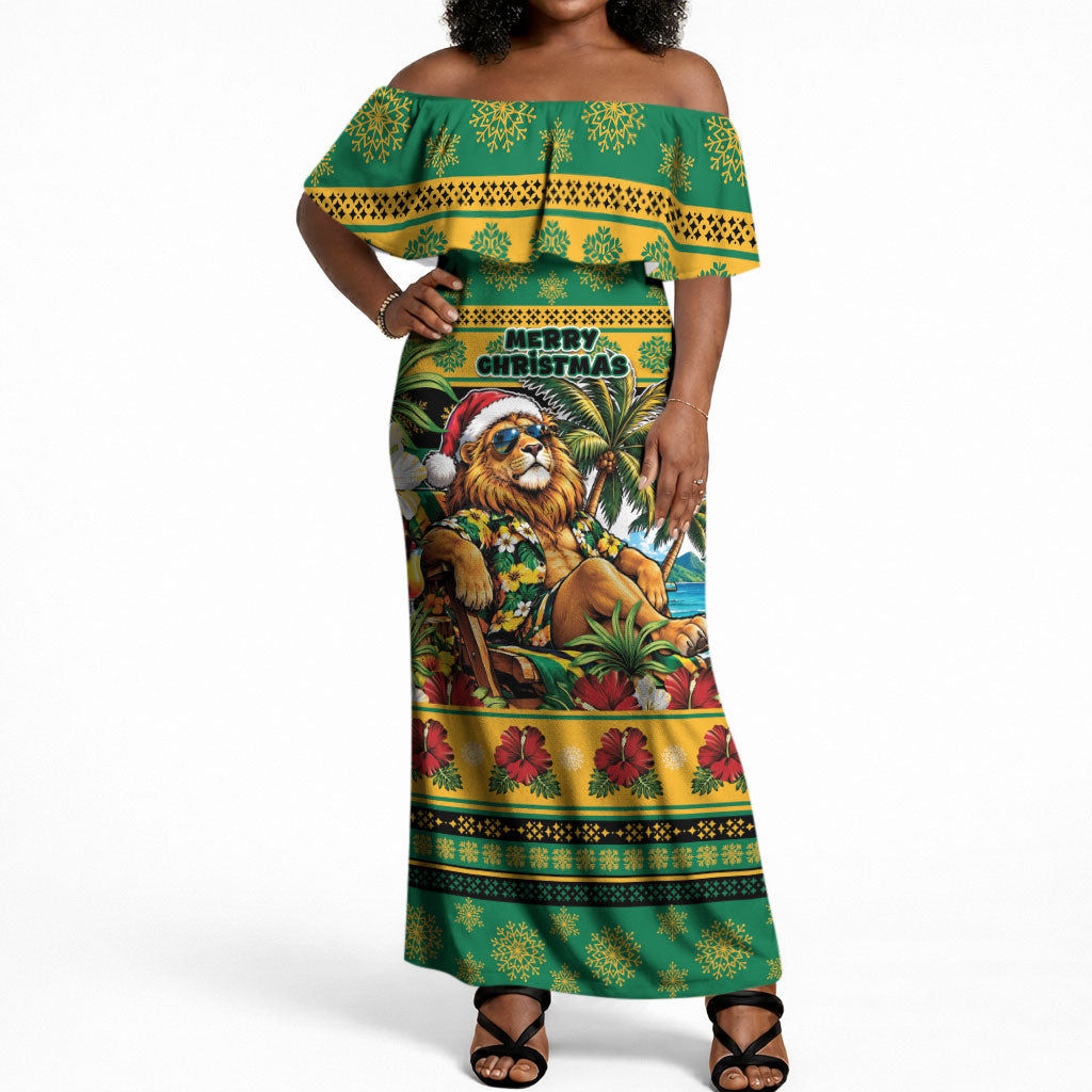 Afro-Jamaicans Christmas Off Shoulder Maxi Dress This Rasta Lion Needs A Beach Retreat