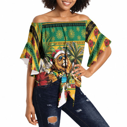Afro-Jamaicans Christmas Off Shoulder Wrap Waist Top This Rasta Lion Needs A Beach Retreat