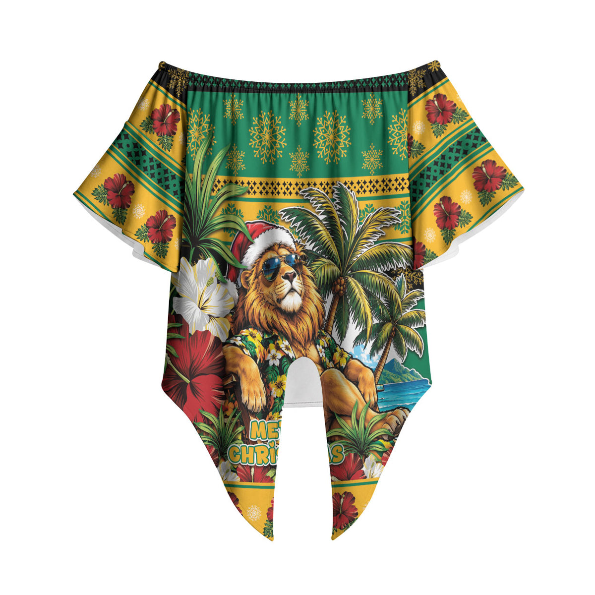 Afro-Jamaicans Christmas Off Shoulder Wrap Waist Top This Rasta Lion Needs A Beach Retreat