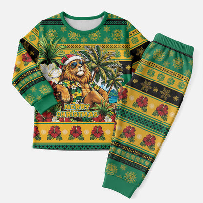 Afro-Jamaicans Christmas Pajama Set This Rasta Lion Needs A Beach Retreat