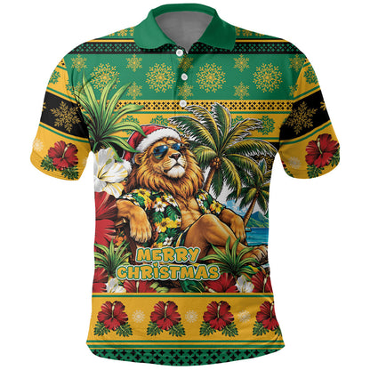 Afro-Jamaicans Christmas Polo Shirt This Rasta Lion Needs A Beach Retreat