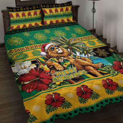 Afro-Jamaicans Christmas Quilt Bed Set This Rasta Lion Needs A Beach Retreat