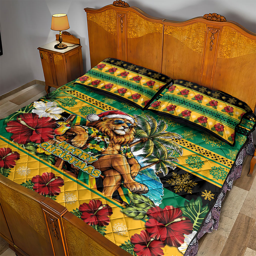 Afro-Jamaicans Christmas Quilt Bed Set This Rasta Lion Needs A Beach Retreat