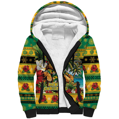 Afro-Jamaicans Christmas Sherpa Hoodie This Rasta Lion Needs A Beach Retreat