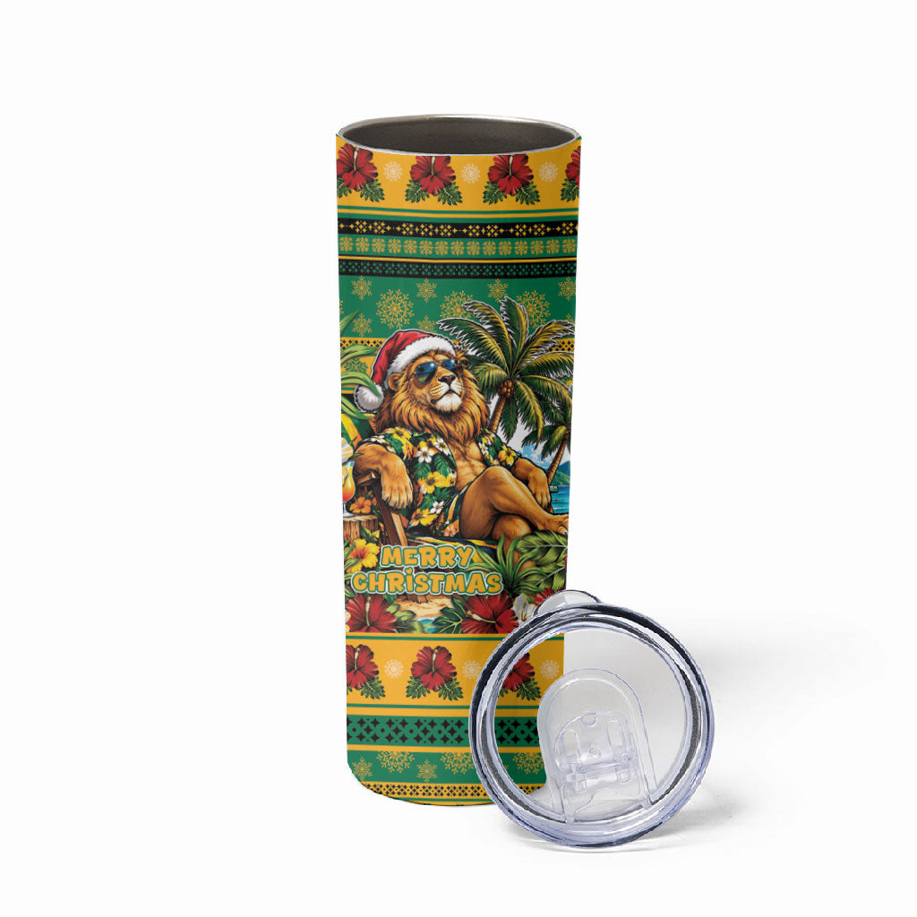 Afro-Jamaicans Christmas Skinny Tumbler This Rasta Lion Needs A Beach Retreat
