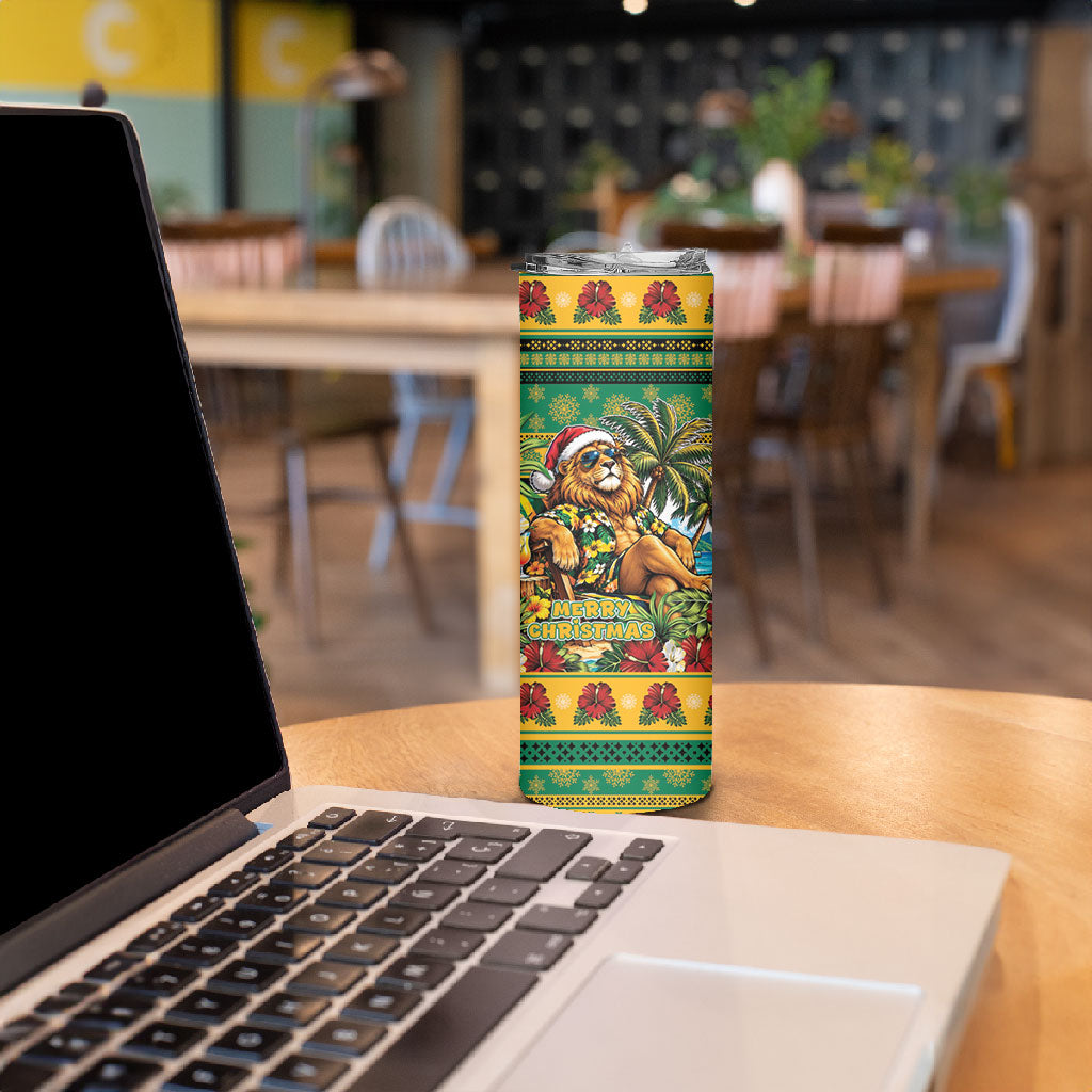 Afro-Jamaicans Christmas Skinny Tumbler This Rasta Lion Needs A Beach Retreat