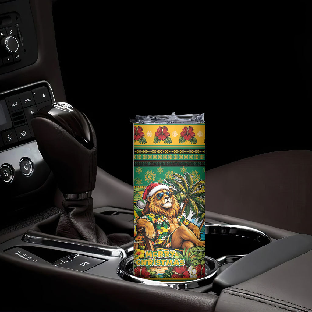 Afro-Jamaicans Christmas Skinny Tumbler This Rasta Lion Needs A Beach Retreat