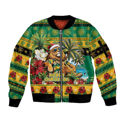 Afro-Jamaicans Christmas Sleeve Zip Bomber Jacket This Rasta Lion Needs A Beach Retreat