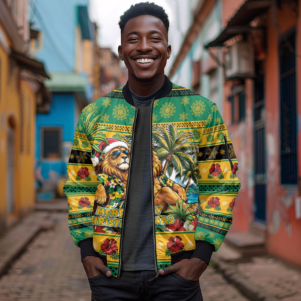 Afro-Jamaicans Christmas Sleeve Zip Bomber Jacket This Rasta Lion Needs A Beach Retreat