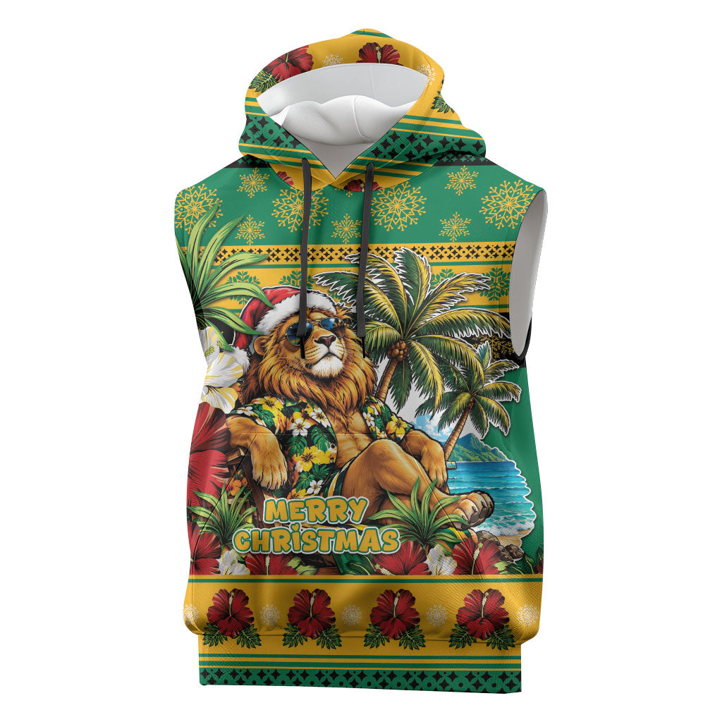 Afro-Jamaicans Christmas Sleeveless Hoodie This Rasta Lion Needs A Beach Retreat