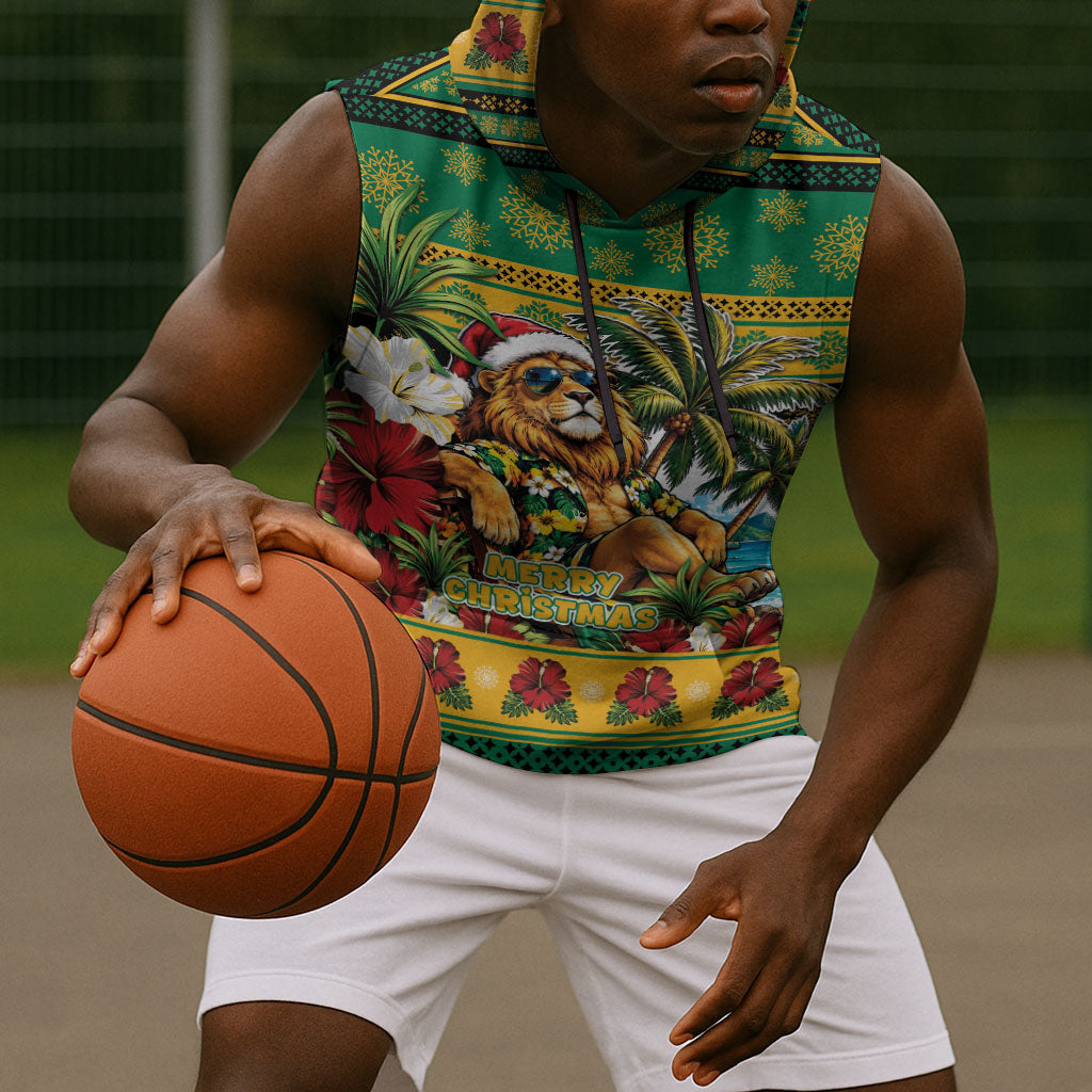 Afro-Jamaicans Christmas Sleeveless Hoodie This Rasta Lion Needs A Beach Retreat