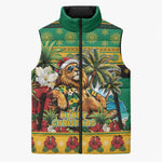 Afro-Jamaicans Christmas Sleeveless Puffer Jacket This Rasta Lion Needs A Beach Retreat