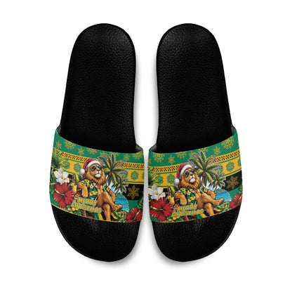 Afro-Jamaicans Christmas Slide Sandals This Rasta Lion Needs A Beach Retreat