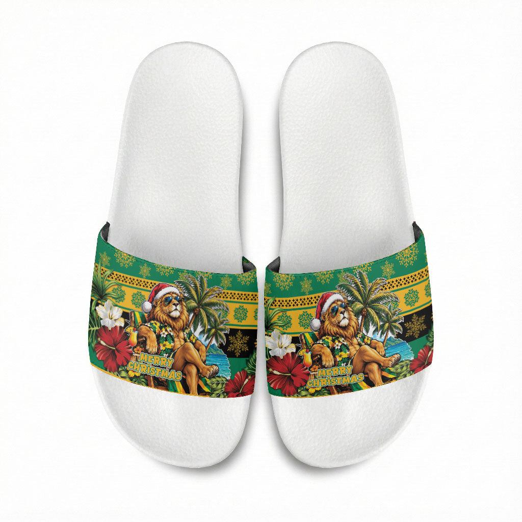 Afro-Jamaicans Christmas Slide Sandals This Rasta Lion Needs A Beach Retreat