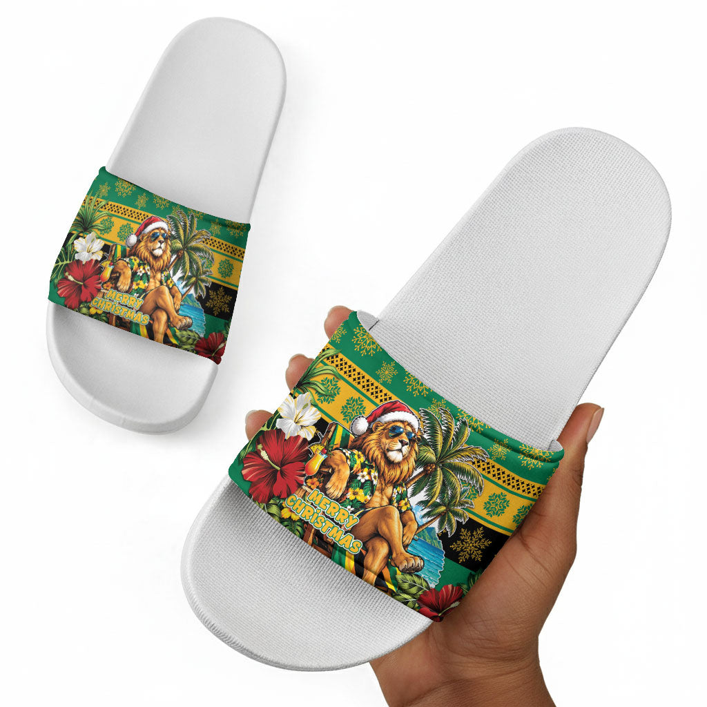 Afro-Jamaicans Christmas Slide Sandals This Rasta Lion Needs A Beach Retreat