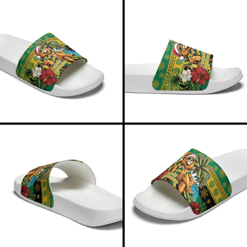 Afro-Jamaicans Christmas Slide Sandals This Rasta Lion Needs A Beach Retreat