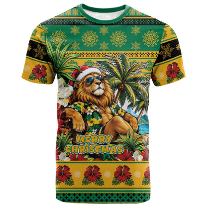 Afro-Jamaicans Christmas T shirt This Rasta Lion Needs A Beach Retreat