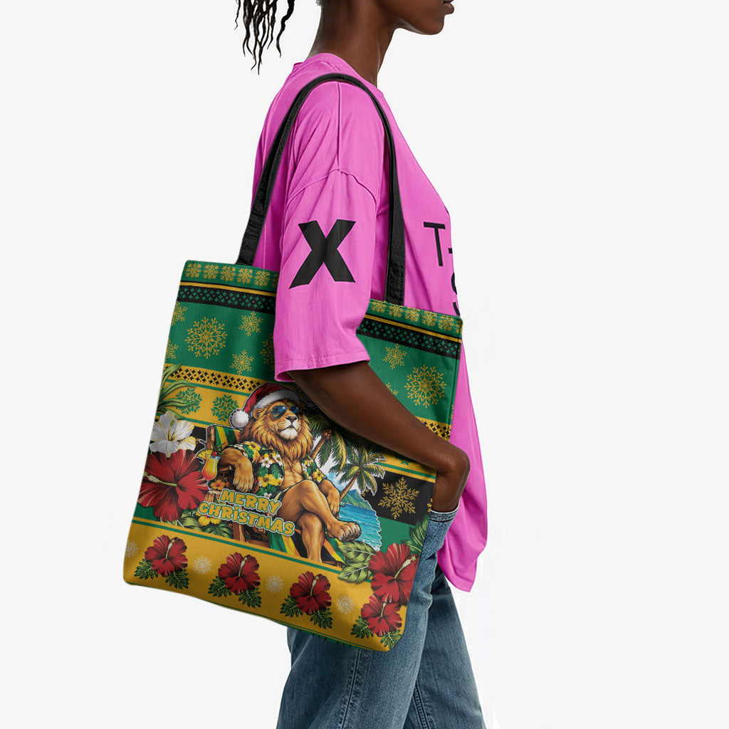Afro-Jamaicans Christmas Tote Bag This Rasta Lion Needs A Beach Retreat