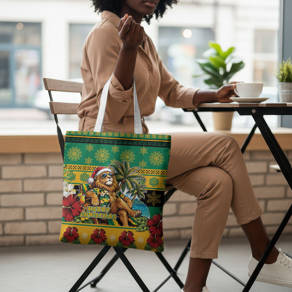 Afro-Jamaicans Christmas Tote Bag This Rasta Lion Needs A Beach Retreat