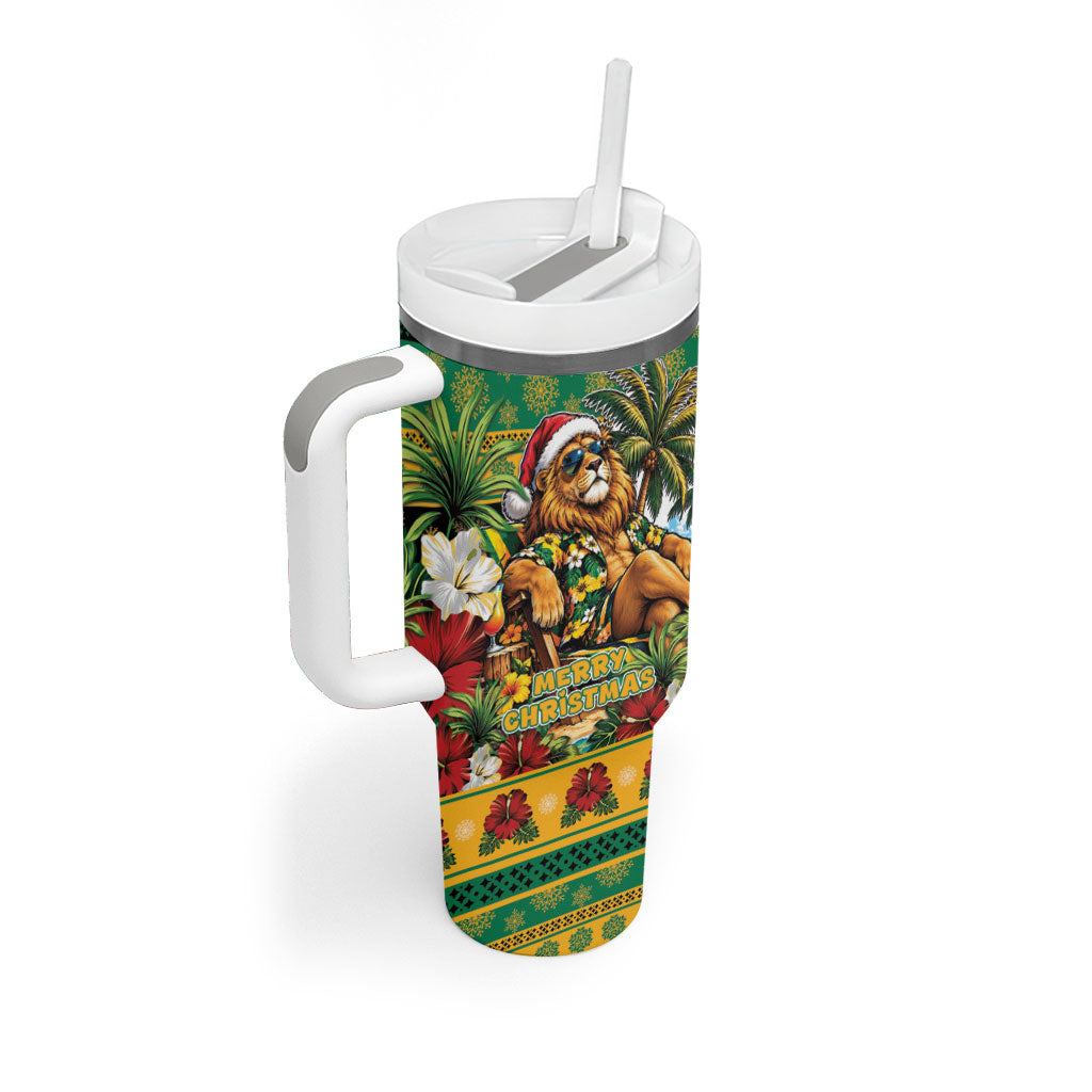 Afro-Jamaicans Christmas Tumbler With Handle This Rasta Lion Needs A Beach Retreat