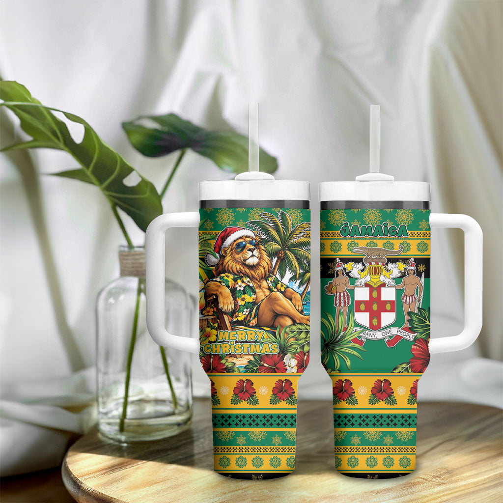 Afro-Jamaicans Christmas Tumbler With Handle This Rasta Lion Needs A Beach Retreat