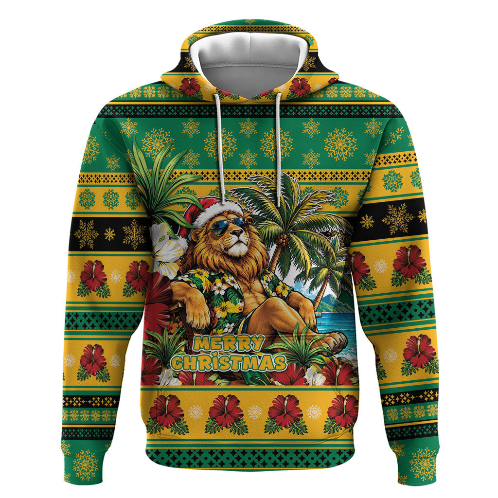 Afro-Jamaicans Christmas Zip Hoodie This Rasta Lion Needs A Beach Retreat