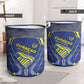 Curacao Football Laundry Basket Blue Wave Geometric Caribbean Sports Motif
