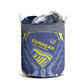 Curacao Football Laundry Basket Blue Wave Geometric Caribbean Sports Motif