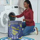 Curacao Football Laundry Basket Blue Wave Geometric Caribbean Sports Motif