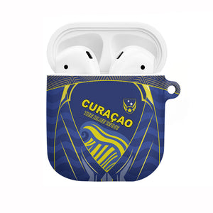 Curacao Football AirPods Case Blue Wave Geometric Caribbean Sports Motif