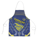 Curacao Football Apron Blue Wave Geometric Caribbean Sports Motif