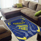 Curacao Football Area Rug Blue Wave Geometric Caribbean Sports Motif