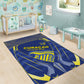 Curacao Football Area Rug Blue Wave Geometric Caribbean Sports Motif