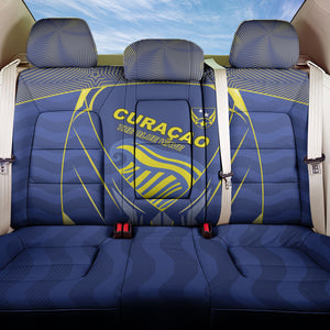 Curacao Football Back Car Seat Cover Blue Wave Geometric Caribbean Sports Motif