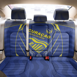 Curacao Football Back Car Seat Cover Blue Wave Geometric Caribbean Sports Motif