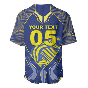 Custom Curacao Football Baseball Jersey Blue Wave Geometric Caribbean Sports Motif