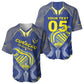 Custom Curacao Football Baseball Jersey Blue Wave Geometric Caribbean Sports Motif