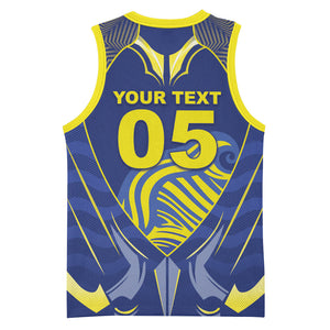 Custom Curacao Football Basketball Jersey Blue Wave Geometric Caribbean Sports Motif